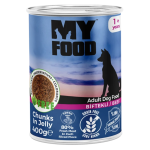 Hrană umedă bucăți pentru câine, Adult, MyFood, Vită, 400g