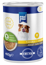 Hrană umedă bucăți pentru câine, Adult, PawPaw, Pui, 400g
