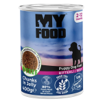 Hrană umedă bucăți pentru câine, Junior, MyFood, Vită, 400g