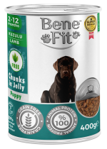 Hrană umedă bucăți pentru câine, Junior, Benefit, Miel, 400g