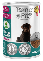 Hrană umedă bucăți pentru câine, Junior, Benefit, Vită, 400g
