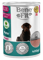 Hrană umedă pate pentru câine, Junior, Benefit, Vită, 400g