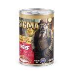 Hrană umedă pentru câine, Adult, Sigma, Vită, 400g