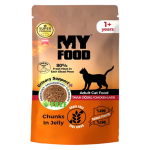 Hrană umedă bucăți pentru pisică, Adult, MyFood, Ficat pui, 85g, Urinary Support, Fără cereale