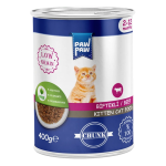 Hrană umedă bucăți pentru pisică, Junior, PawPaw, Vită, 400g