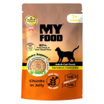 Hrană umedă bucăți pentru pisică, Adult, MyFood, Pui, 85g, Urinary Support, Fără cereale