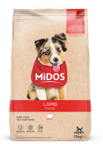 Hrană uscată pentru câine, Junior, Midos, Miel, 15kg