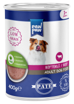 Hrană umedă pentru câine adult, PawPaw, pate de vită, 400 g, energie zilnică, imunitate puternică, hrană sigură